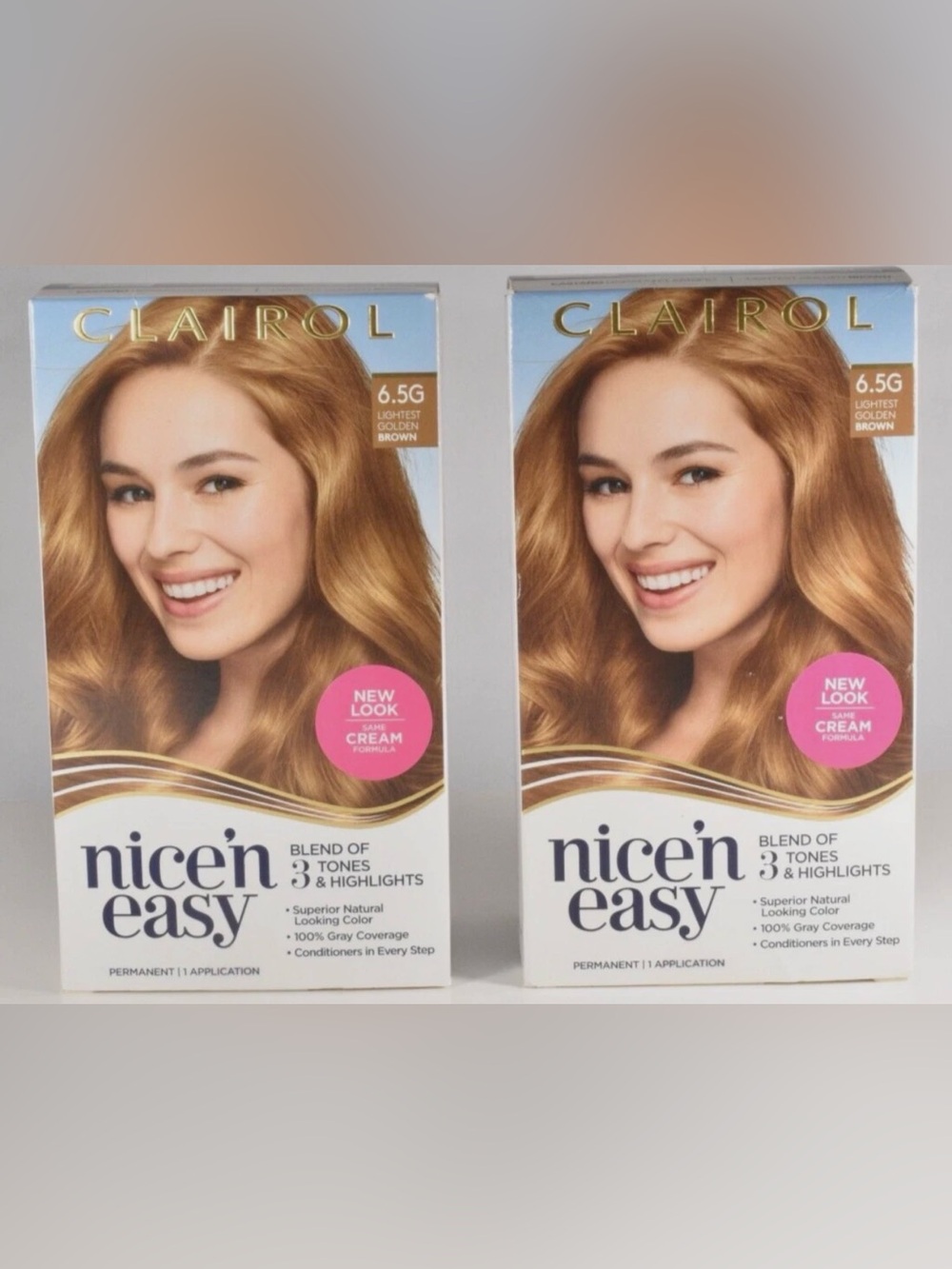 Nice'n Easy Permanent Hair Color 6.5G Lightest Golden Brown 2 pack